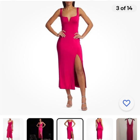 Galvan London Women’s Hot Pink Signature Corset Slit Dress Size 6 used - Picture 5 of 6